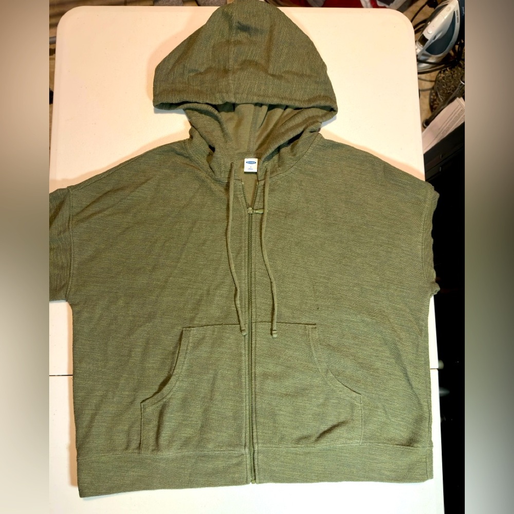 2 Old Navy Active Full Zip Hoodie, Front Sweatshirt size S, Green and Yellow